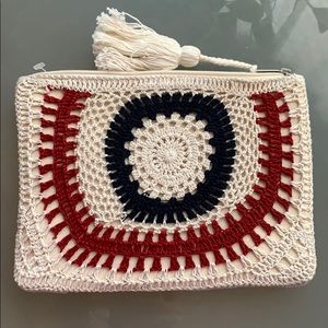 Knitted clutch bag